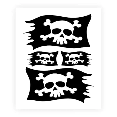 Obrázek Quattroerre 15760 Aufkleber für Auto Totenkopf Pirat Folio, Schwarz