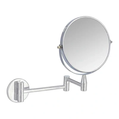 Obrázek Amazon Basics Kulaté, kosmetické zrcátko pro montáž na stěnu, zvětšení 1násobné/5krát, 32,5 d x 25,4 š cm, chromované