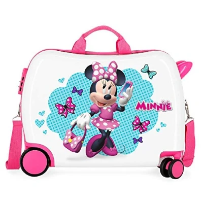 Obrázek Disney Minnie Good Mood Kinder Koffer Mehrfarbig 50x38x20 cms Hartschalen ABS Kombinationsschloss 34L 2,1Kgs 4 Räder Handgepäck, Weiß