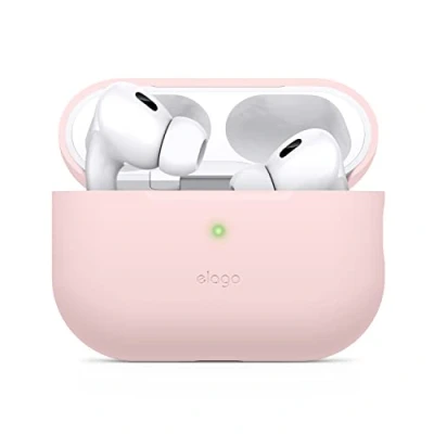 Obrázek elago Silikonhülle Kompatibel mit Apple AirPods Pro 2. Generation Case, Schutzhülle, Front LED sichtbar, Unterstützt Kabelloses Aufladen (Rosa)