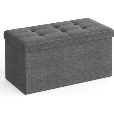 Obrázek SONGMICS stolička lavice 80 L skládací sedací hrudník odolný až do 300 kg 76 x 38 cm tmavě šedá SPF47K