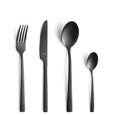 Obrázek Amefa Manille Stonewash 16 piece Cutlery Set Black