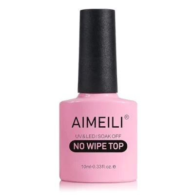 Obrázek AIMEILI No Wipe Top Coat vrchní lak UV LED gelový na nehty Gel Polish 10 ml