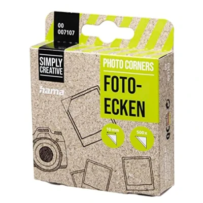 Obrázek Hama Fotorohy 500 kusů (foto lepicí podložky samolepicí, fotolepidlo rohy vhodné pro fotoalbum a scrapbook k nalepení fotografií, pohlednic, dárkového boxu), transparentní