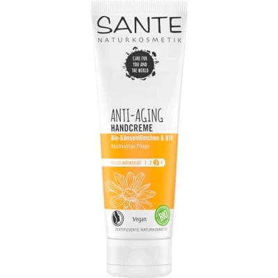 Obrázek SANTE přírodní kosmetika krém na ruce proti stárnutí, veganský, bambucké máslo a bio sedmikráska, péče o ruce, 75 ml