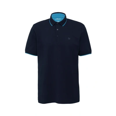 Obrázek s.Oliver Sportives MIT Kontrastdetails Polotričko, Muži, Velikost: Large, Tiefblau