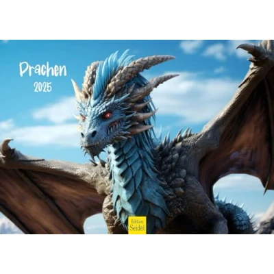 Obrázek Edition Seidel Prémiový kalendář draci 2025 formát DIN A3 nástěnný mytologie fantazie pohádka sága drak létající příšera