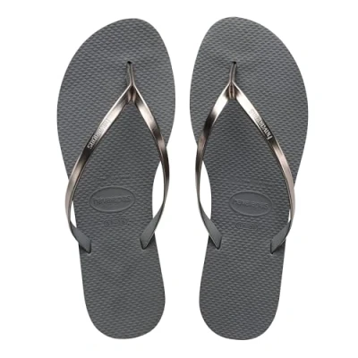 Obrázek Havaianas Dámské You Metallic žabky, šedá (steel grey)