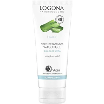 Obrázek LOGONA Naturkosmetik Vitalizující mycí gel, čistí póry do hloubky a pečuje již během aplikace, osvěžující pocit pokožky, veganský, 100 ml