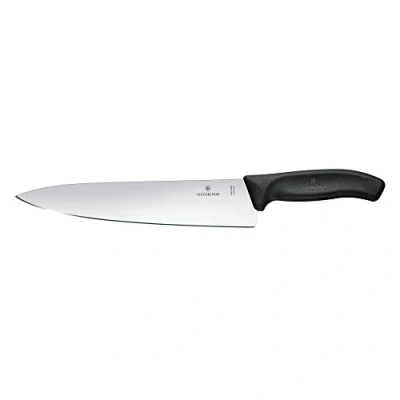 Obrázek Victorinox Swiss Classic, profesionální porcovací nůž, extra ostrá čepel, rovný brus, 25 cm, plastová rukojeť, nerezová ocel, černý
