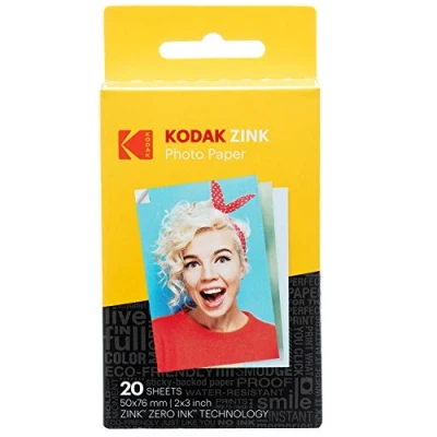 Obrázek Kodak 2&quot; x3 Premium zinkový fotopapír (20 listů) kompatibilní s fotoaparáty a tiskárnami PrintoMATIC, Smile Step, 20 kusů (balení 1 ks)