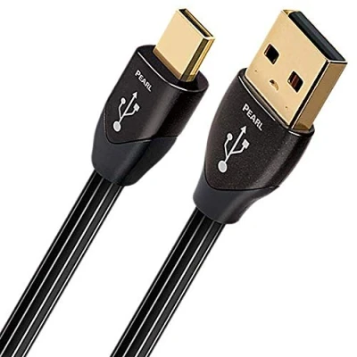 Obrázek AudioQuest Pearl USB Microkabel A Micro, B kabel, 1,5 m černý micro datový kabel (1,5 m. A, B, konektor/konektor, černý, zlatý)