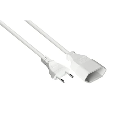 Obrázek Good Connections euro Prodlužovací kabel 2 m zástrčka typ C (přímé) na zásuvce měděný vodič CU průřez žíly: 0,75 mm² napájecí bílý