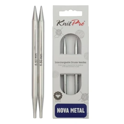 Obrázek KnitPro Knit Pro vyměnitelné jehly 6,50 mm 140 1 pár # 10413 nové v originálním obalu, stříbrné