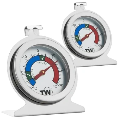 Obrázek Kühlschrank /Gefrierschrank Thermometer, Doppelpack, zur Überwachung von Kühlschrank, Temperatur, Edelstahl, Gefrierschrank und Kühlschranktemperatur, Thermometer