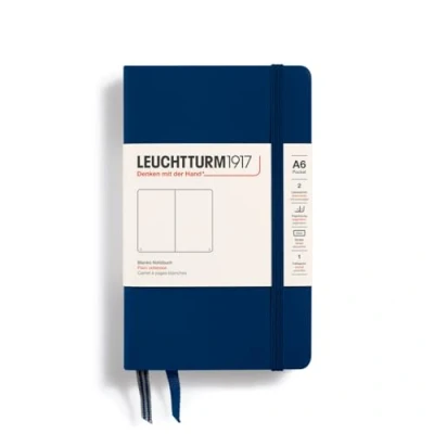 Obrázek LEUCHTTURM1917 342920 Poznámkový blok Pocket (A6), tvrdé desky, 187 očíslovaných stran, námořnický, prázdný