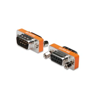 Obrázek DIGITUS D Sub 9 Null Modem Adapter Pin Kupplung Stecker zu Buchse Gender Changer Metallgehäuse
