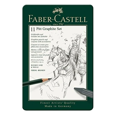 Obrázek FABER CASTELL 112972 Pitt Graphite Set v kovovém pouzdře, 11dílná kreslicí sada
