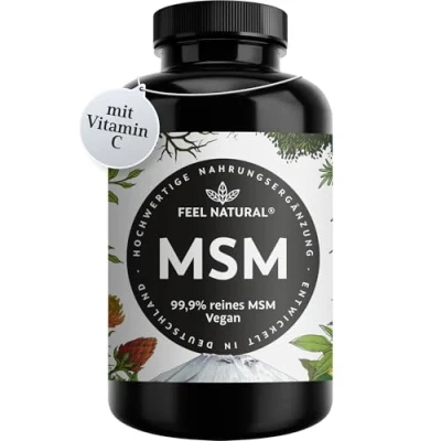 Obrázek MSM tablety 2000 mg (methylsulfonylmethan) v denní dávce 365 tablet (6 měsíců) s přírodním vitaminem C z Acerola vysoké dávkování, veganské, laboratorně testováno, bez nežádoucích přísad