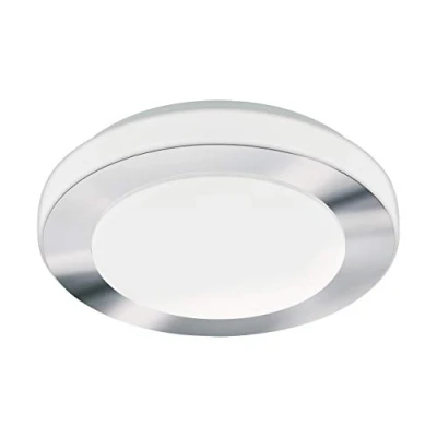 Obrázek EGLO LED stropní svítidlo Carpi, do koupelny, koupelnové z kovu v chromu a plastu bílé, vlhkých místností teplá bílá, IP44, Ø 30 cm