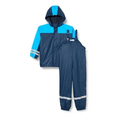 Obrázek Playshoes Unisex dětský oděv do deště s fleecovou podšívkou teplý vodotěsný oblek deště, Námořnická modrá