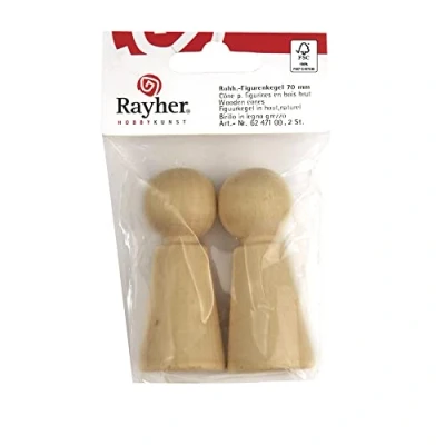 Obrázek Rayher 6247100 Rohholz figurka kužel FSC 100%, 70 mm, SB sáček 2