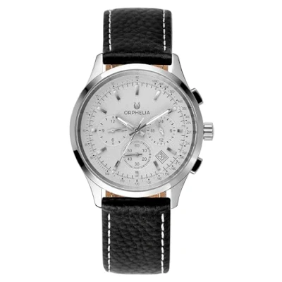 Obrázek Orphelia Pánské náramkové hodinky 24h Dual Time Quarz Kůže, černá/stříbrná, Páska