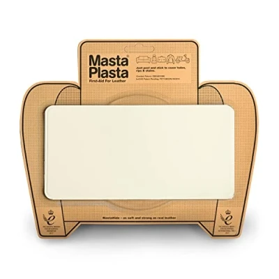 Obrázek MastaPlasta Samolepicí prémiová opravná záplata na kůži ze slonoviny 20 cm x 10 cm. Okamžité polstrování kvalitní pohovky, interiér auta, tašky, bundy