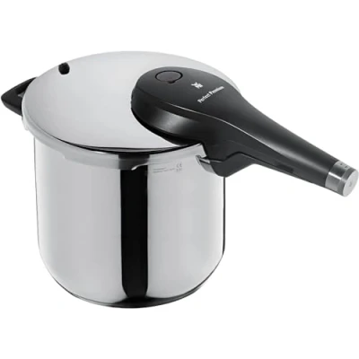 Obrázek WMF Perfect Premium One Pot tlakový hrnec, indukční 6,5 l, parní hrnec 22 cm, leštěná nerezová ocel Cromargan, 2 stupně vaření, otočný knoflík All in