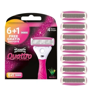 Obrázek Wilkinson Sword Quattro for Women žiletky pro ženy, holicí strojky, 7 kusů