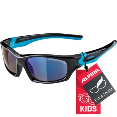 Obrázek ALPINA FLEXXY KIDS zrcadlové a nerozbitné sluneční brýle se 100% UV ochranou pro děti, černo azurová, jedna velikost