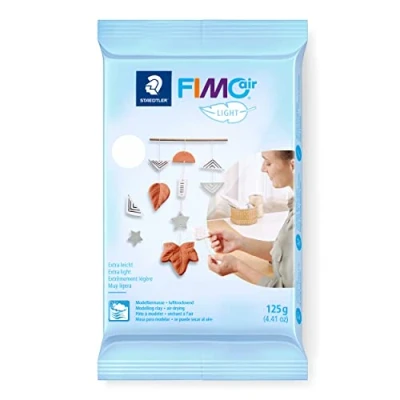 Obrázek STAEDTLER na vzduchu schnoucí modelovací hmota FIMO air light, extra lehká, bílá, okamžitě použitelná, není nutný proces hoření, 125 g, příjemná omak, nelepí, 8133 0