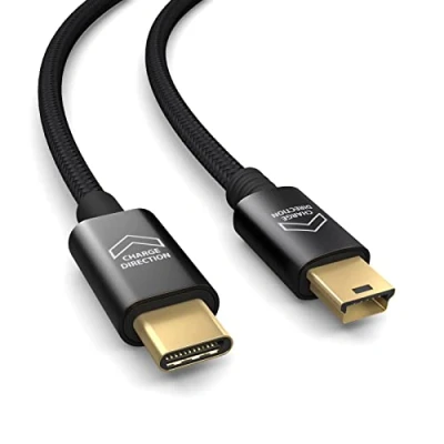 Obrázek PAXO 0,3m USB C na mini kabel (kompatibilní s OTG), pro Dashcam, kameru, Navi, PS3 Controller, digitální fotorámeček, rychlonabíjecí kabel, datový