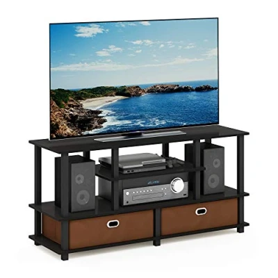 Obrázek Furinno JAYA Großer TV Ständer für bis zu 50 Zoll mit Ablagefach, Espresso, 39.6 x 120.9 57.9 cm