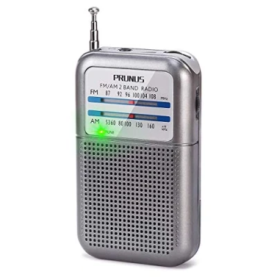 Obrázek PRUNUS DE333 Mini rádio na baterie, AM FM UKW středovlnné s vynikajícím příjmem, ukazatelem signálu, malé AAA baterií procházky, kempování.