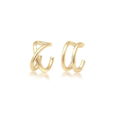 Obrázek Elli Dámské náušnice Earcuff Set Geo Basic Minimal ze sterlingového stříbra 925, Mincovní stříbro, Bez