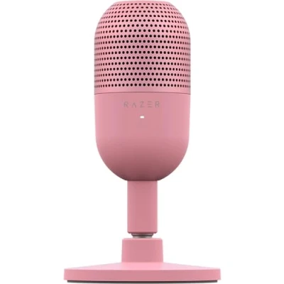 Obrázek Razer Seiren V3 Mini Ultrakompaktes USB Mikrofon (14mm Supernieren Kondensatormikrofon, Tap to Mute Sensor mit LED Anzeige, integrierter Stoßdämpfer, Plug and Play Design) Quartz