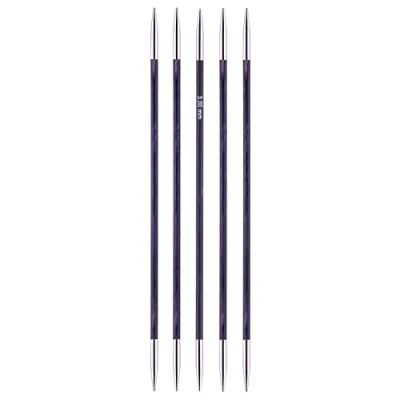 Obrázek KnitPro 29005 jehla na ponožku, dřevo / mosaz, fialová, 15 x 0,3 0