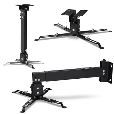 Obrázek Overmax Držák projektoru Ceiling Mount do 20 kg, nastavitelná délka 25 stupňů nastavení úhlu, vyrobeno z oceli, montáž na stěnu a strop, lehká stabilní konstrukce