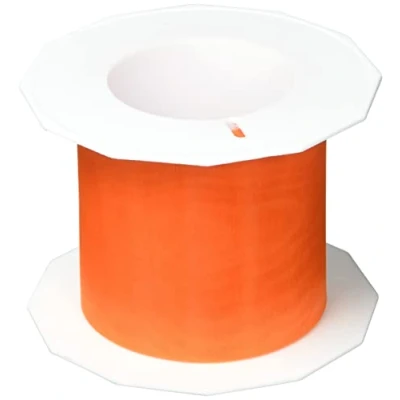 Obrázek C.E. Pattberg SHEER organzová stuha oranžová, 25 m dárková na zabalení dárků, šířka 72 mm, příslušenství k dekoraci a kutilství, dekorační pro dárky