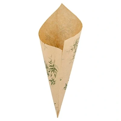 Obrázek Spitztüten 250 G &quot;Feel Green&quot; 70 G/M2 29,5X21 Cm Natur Pergament Fettabweisend Un.