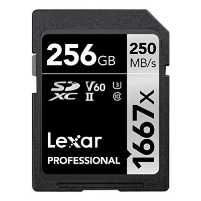 Obrázek Lexar profesionální 1667x SD karta 256 GB, paměťová SDXC UHS II, čtení až 250 MB/s, třída 10, U3, V60, pro fotografy, videofilmy, nadšence (LSD256CB1667)