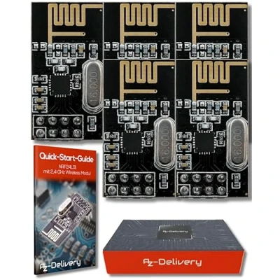 Obrázek AZDelivery 3x kompatibilní s NRF24L01 2,4 GHz bezdrátovými moduly, Arduino, ESP8266, Raspberry Pi a E Book včetně!