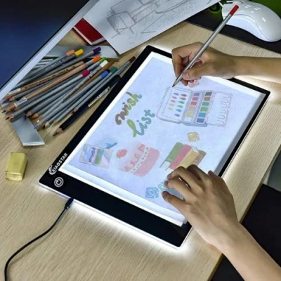 Obrázek XIAOSTAR Led světlo Pad A4, světelný stůl nastavitelná světelná krabice Copy Board osvětlovací box, s nabíjecím kabelem typu C pro diamantové malování skicování animace (A4)
