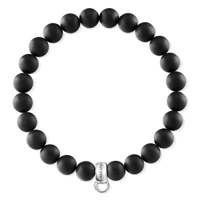 Obrázek Thomas Sabo Dámský elegantní náramek obsidián Charm Club 925 sterlingové stříbro X0219 023 11, Stříbro, Perla
