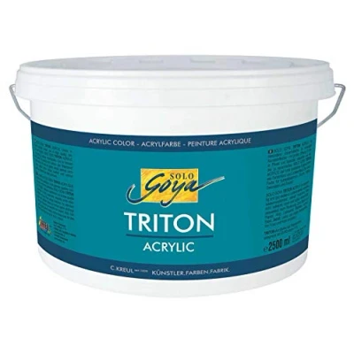 Obrázek KREUL 17217 Solo Goya Triton akrylová barva bílá, 2500 ml kbelík, rychlý a matně schnoucí, na vodní bázi, ve studiové kvalitě, mnohostranně použitelný, dobře kryjící vydatný