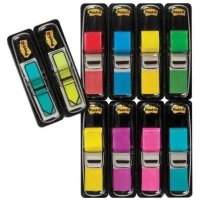 Obrázek Post it Index malé vlajky, výhodné balení s 8 bloky a 2 šipkovými zdarma, 328 listů, 11, 9 mm x 43, mm, barvy: žlutá, červená, zelená, modrá, fialová, růžová pro důležité informace