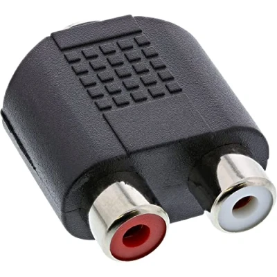 Obrázek InLine 99346 audio adaptér, 3,5mm jack zdířka stereo na 2x RCA zdířce