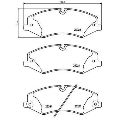 Obrázek Brembo P44022 Přední brzdové destičky, počet 4