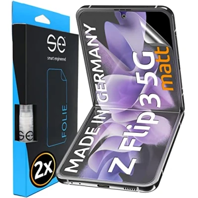 Obrázek 2x se® 3D ochranná fólie antireflexní pro Samsung Galaxy z Flip 3 5G, proti prachu, 100% otisky prstů a FaceID, jednoduchá instalace bez bublin, ultra čirá, odolná poškrábání, Německa